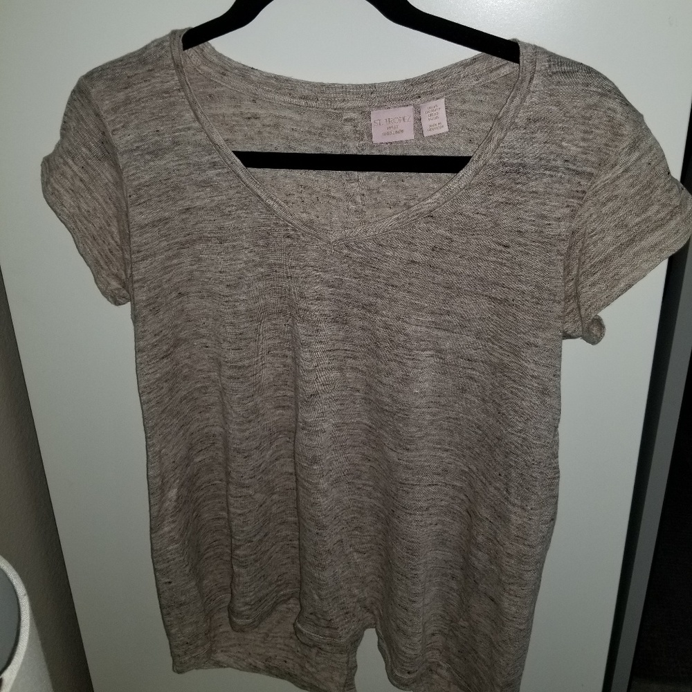 Brown button back top